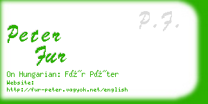 peter fur business card